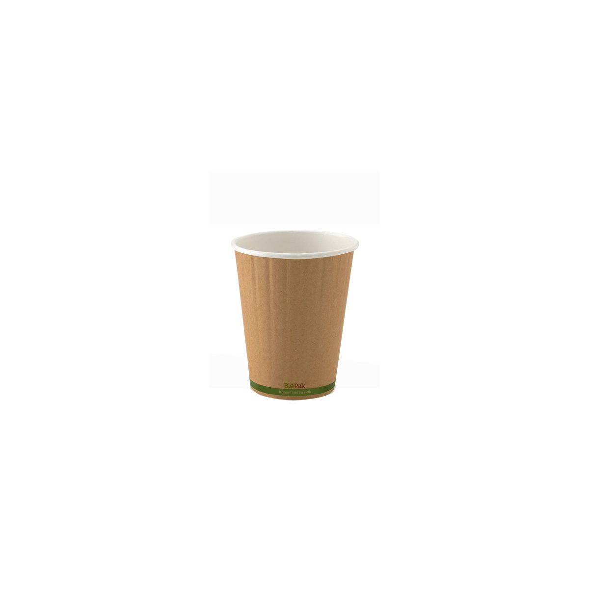 Double Wall Takeaway Coffee Cup 255ml / 8oz (80mm) BioCup Kraft Green ...