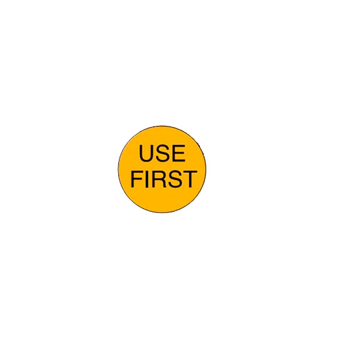 Round Use First Labels Daydot Round “Use First” 24mm Removable – Roll 1000 | Commercial ...
