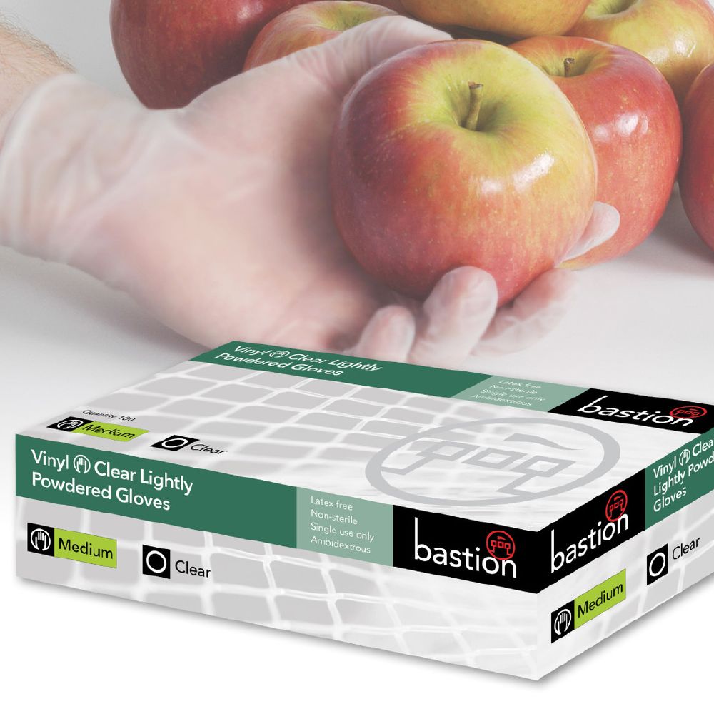Gloves Vinyl Lightly Powdered Medium - Clear