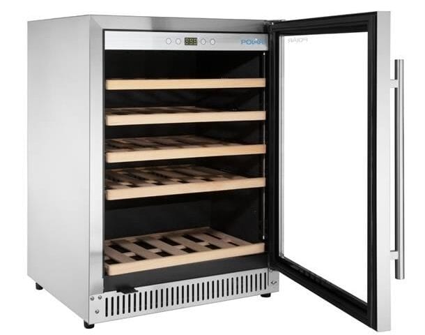 Single Zone Wine Fridge Stainless Steel 51 bottles