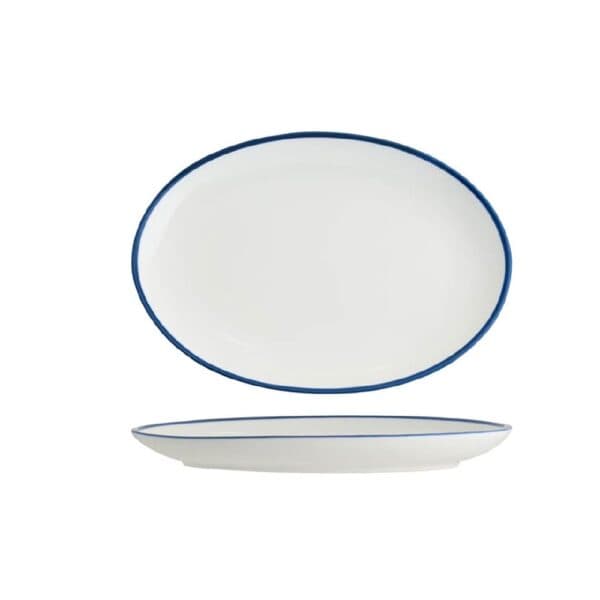 Oval Coupe Platter 230mmx165mmx22mm w/ Royal Blue Rim Core