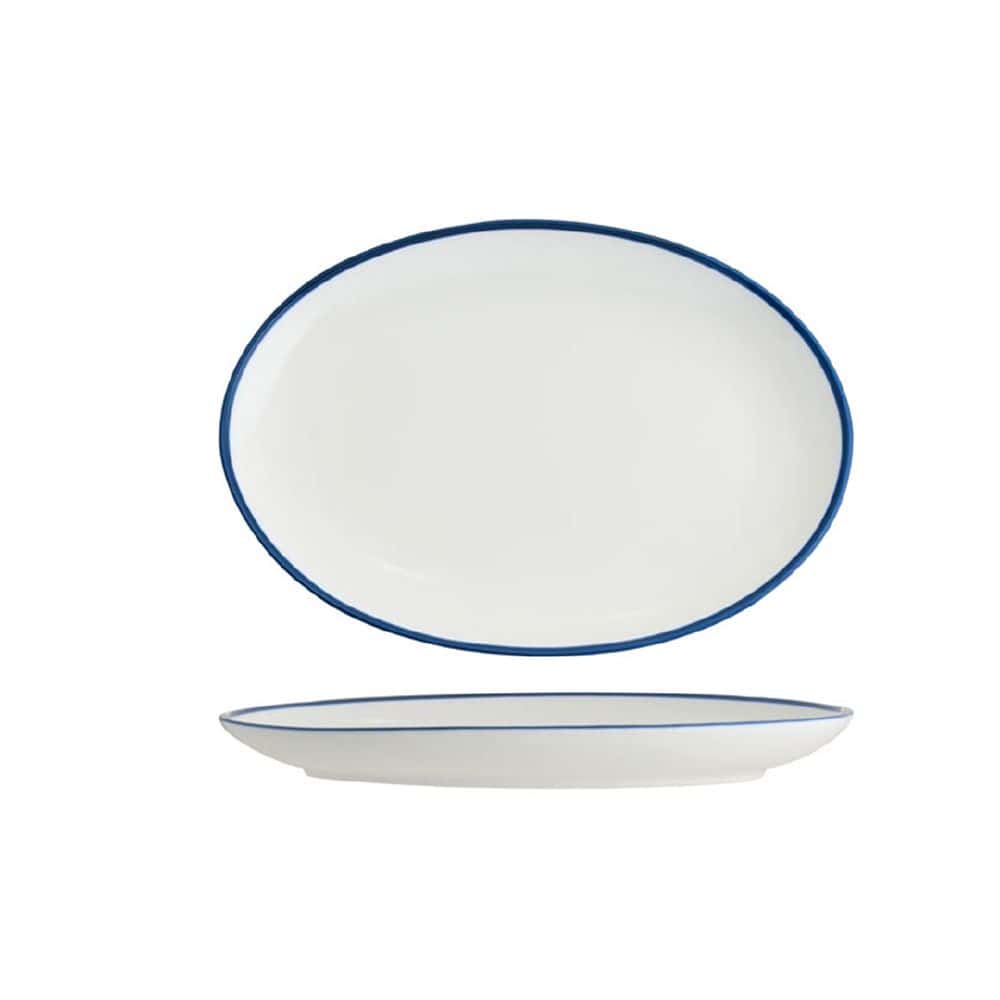 Oval Coupe Platter 230mmx165mmx22mm w/ Royal Blue Rim Core