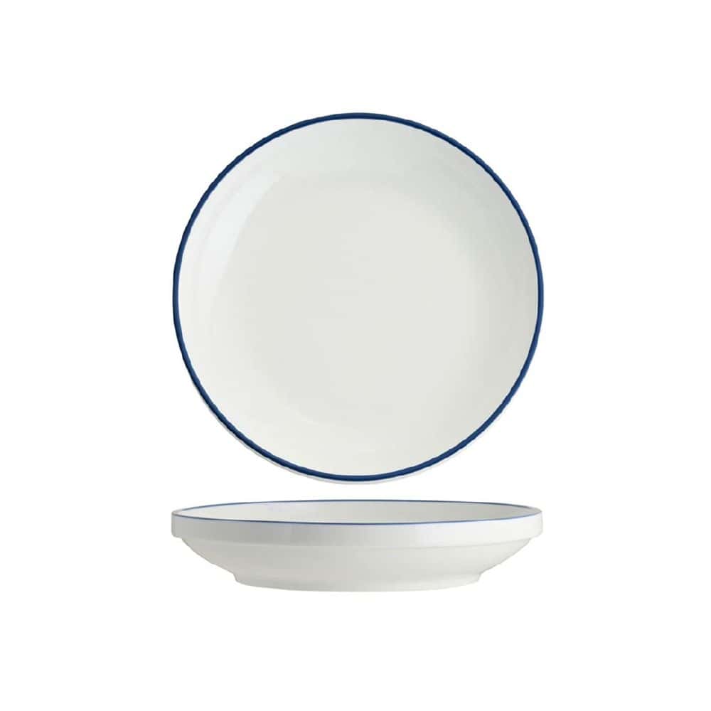 Round Bowl Walled Lip 900ml w/ Royal Blue Rim Core