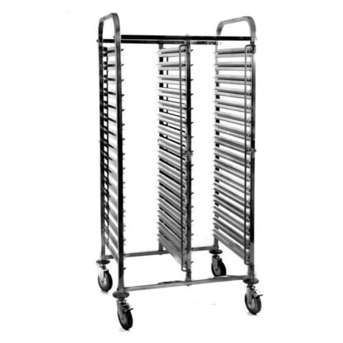 Trolley Gastronorm Double 16 Tier S/S w/ 80mm Rung Space