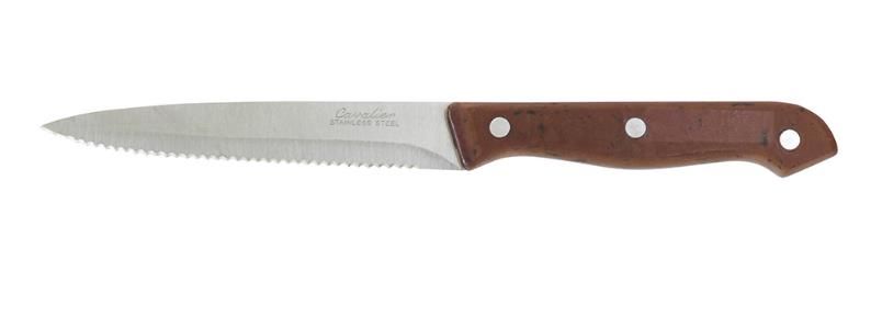 Steak Knife Brown Rivetted Hdl 236mm Cavalier