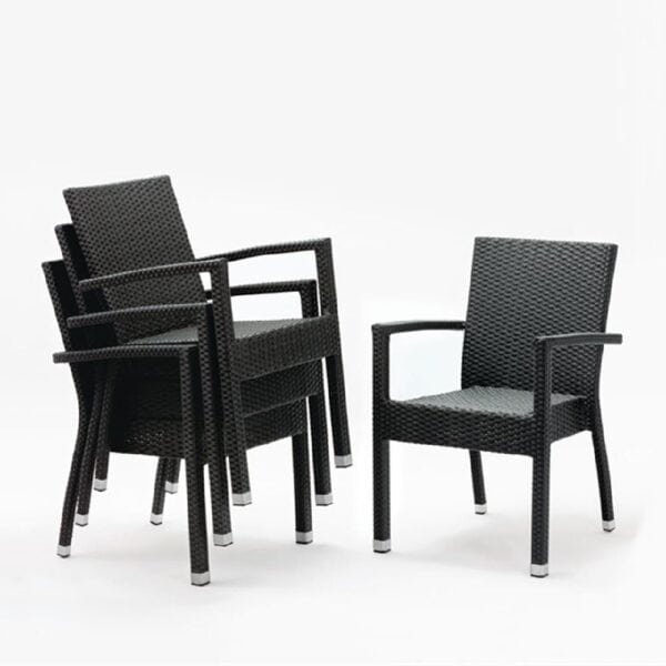 Arm Chair 450mm (Set of 4) Wicker