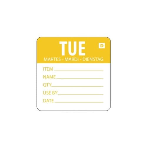 Dissolvable Label Day Of The Week Tuesday 2''/50mm