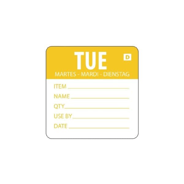 URGH352 Dissolvable Label Day Of The Week Tuesday 2''/50mm