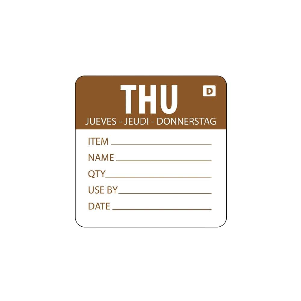 Dissolvable Label Day Of The Week Thursday 2''/50mm