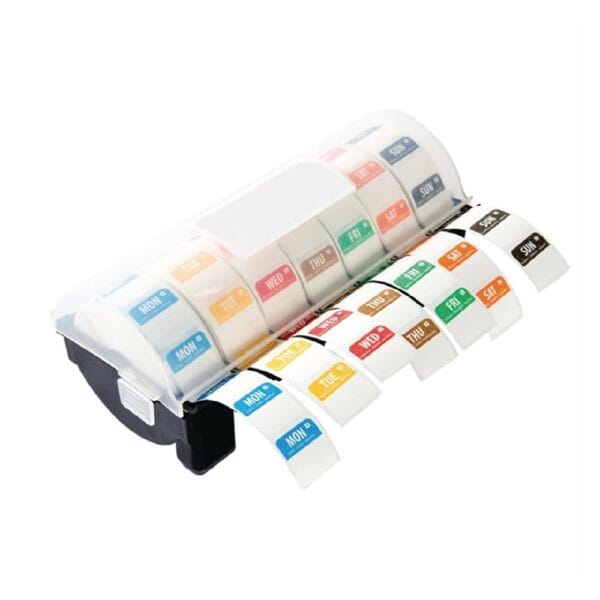 Dissolvable Labels Day Of The Week Starter Kit w/ Dispenser 1''/ 25mm