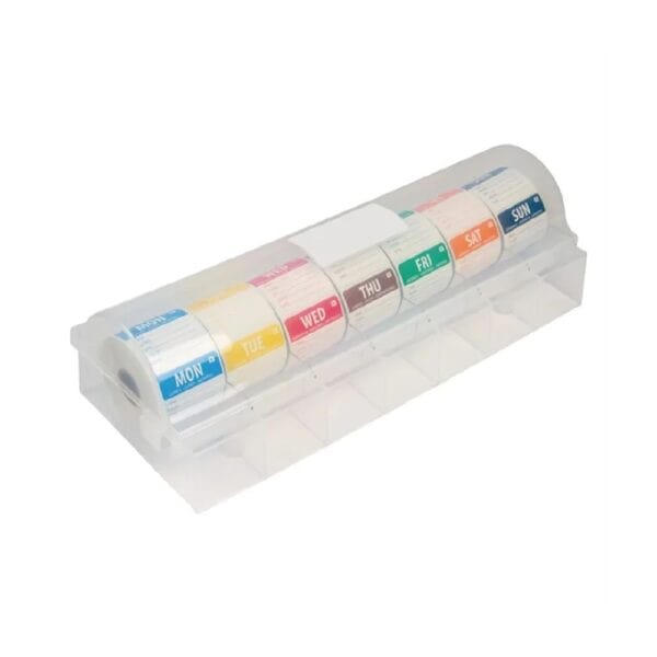 URGH475 Dissolvable Food Prep Label Day Of The Week Starter Kit w/ Dispenser 2''/ 50mm