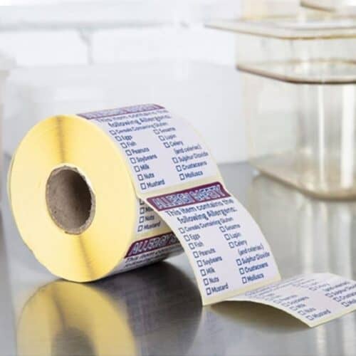 Removable Label Contains Allergen 2''