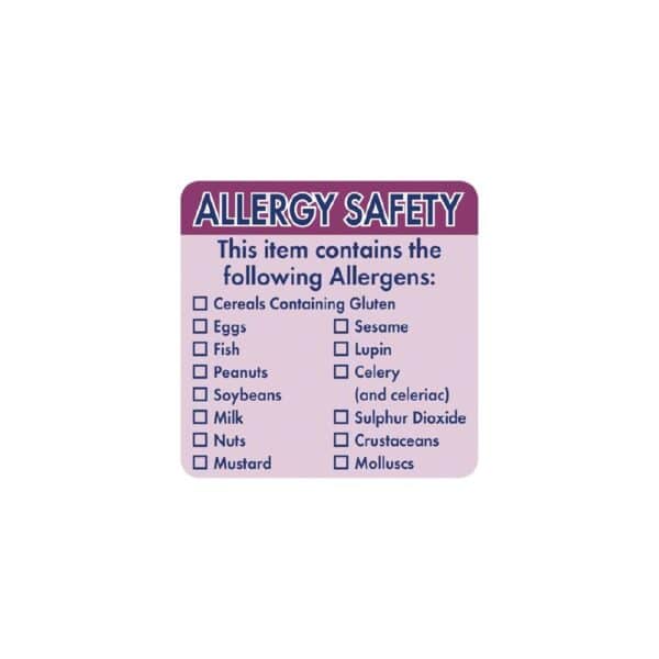 URGJ058 Removable Label Contains Allergen 2''