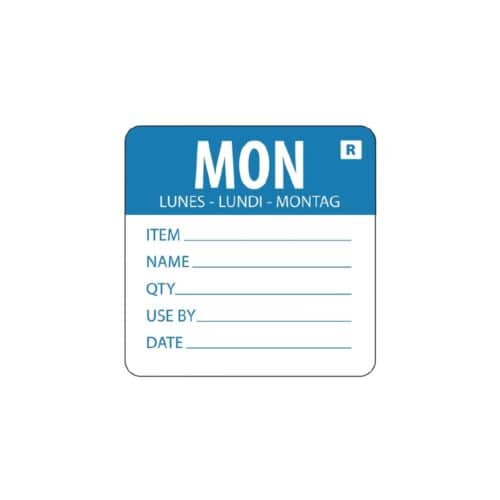 Removable Label Day Of The Week Monday 2''/50mm