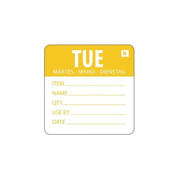Removable Label Day Of The Week Tuesday 2''/50mm