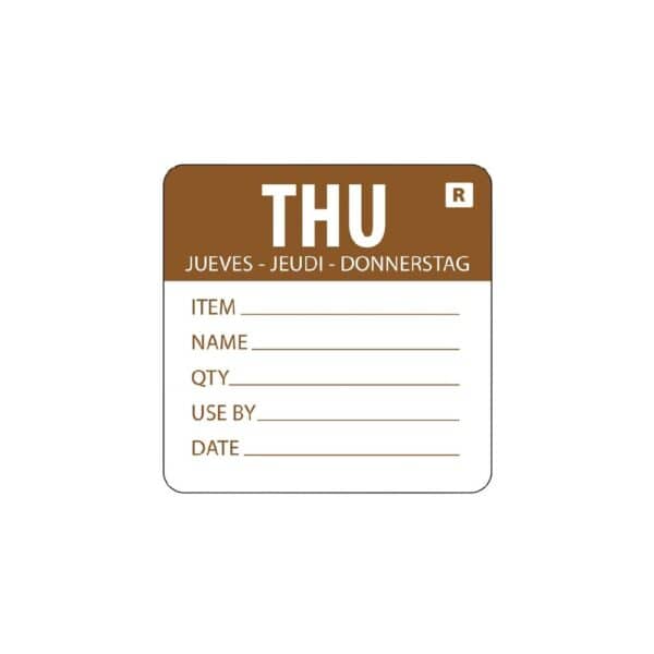 Removable Label Day Of The Week Thursday 2''/50mm