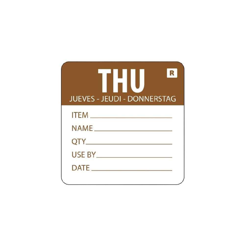 Removable Label Day Of The Week Thursday 2''/50mm