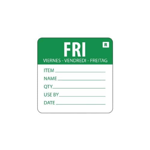 Removable Label Day Of The Week Friday 2''/50mm