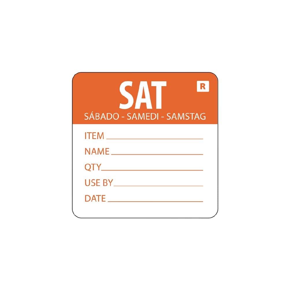 Removable Label Day Of The Week Saturday 2''/50mm