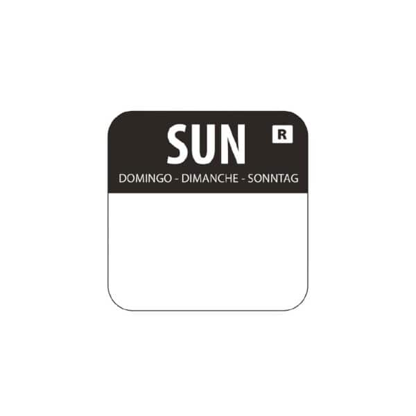 URL930 Removable Label Day Of The Week Sunday 1''/25mm