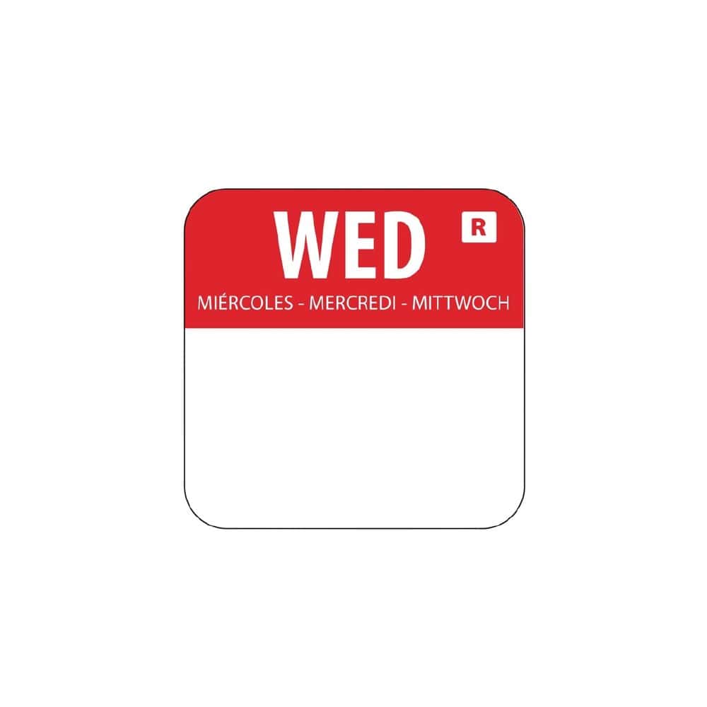 Removable Label Day Of The Week Wednesday 1''/25mm