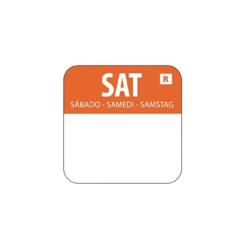 Removable Label Day Of The Week Saturday 1''/25mm