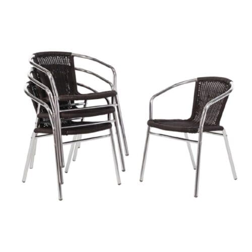 Chair w/ Aluminium Frame 450mm (Set of 4) Wicker