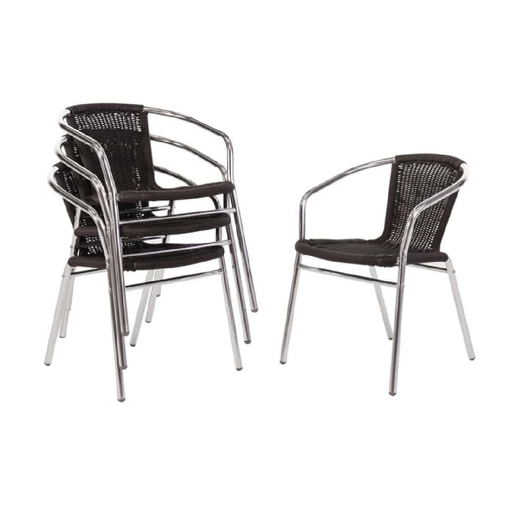 Chair w/ Aluminium Frame 450mm (Set of 4) Wicker