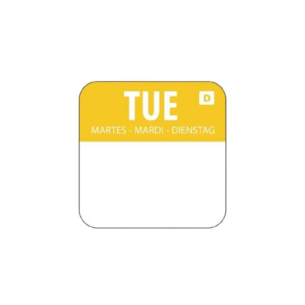 Dissolvable Label Day Of The Week Tuesday 1''