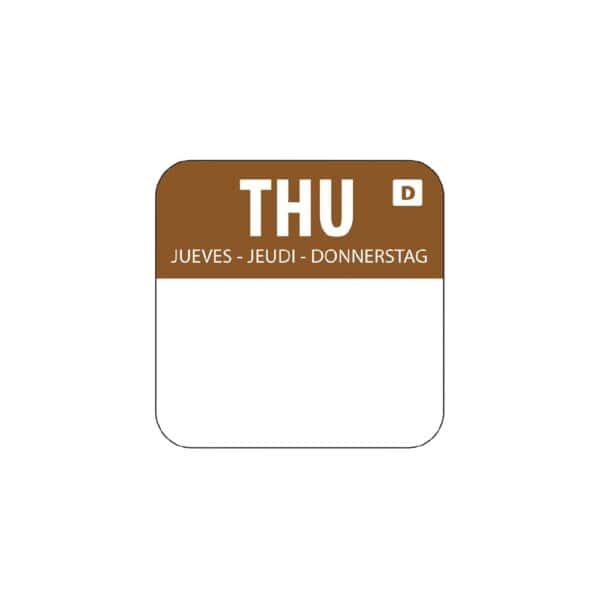 Dissolvable Label Day Of The Week Thursday 1''