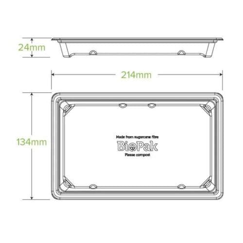 BioPak Biocane Sushi Tray - Large