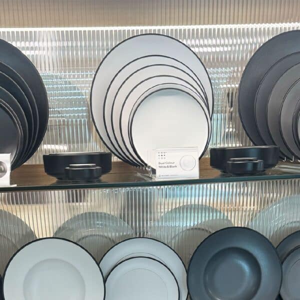 Melamine Round Coupe Plate 180mm White/Black