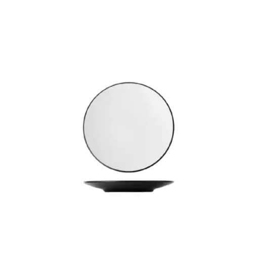 Melamine Round Coupe Plate 180mm White/Black