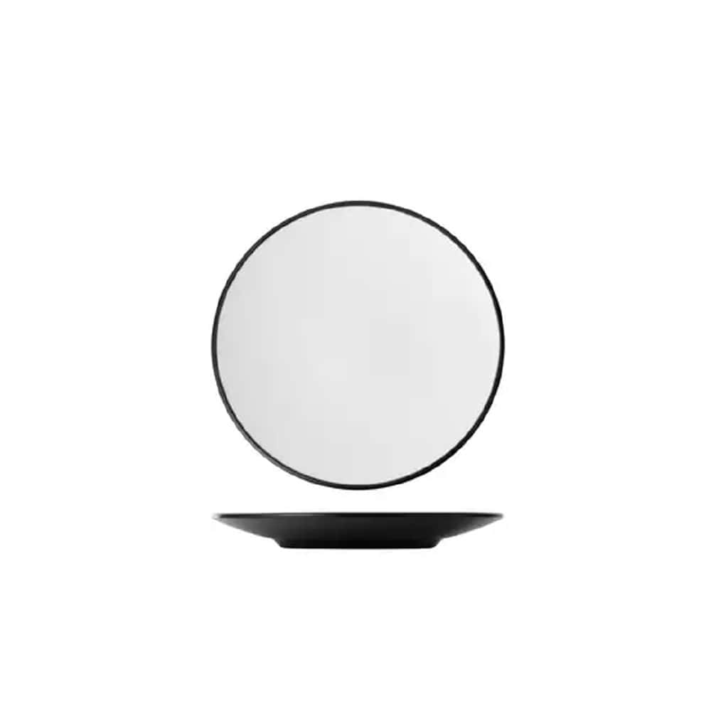 Melamine Round Coupe Plate 205mm White/Black
