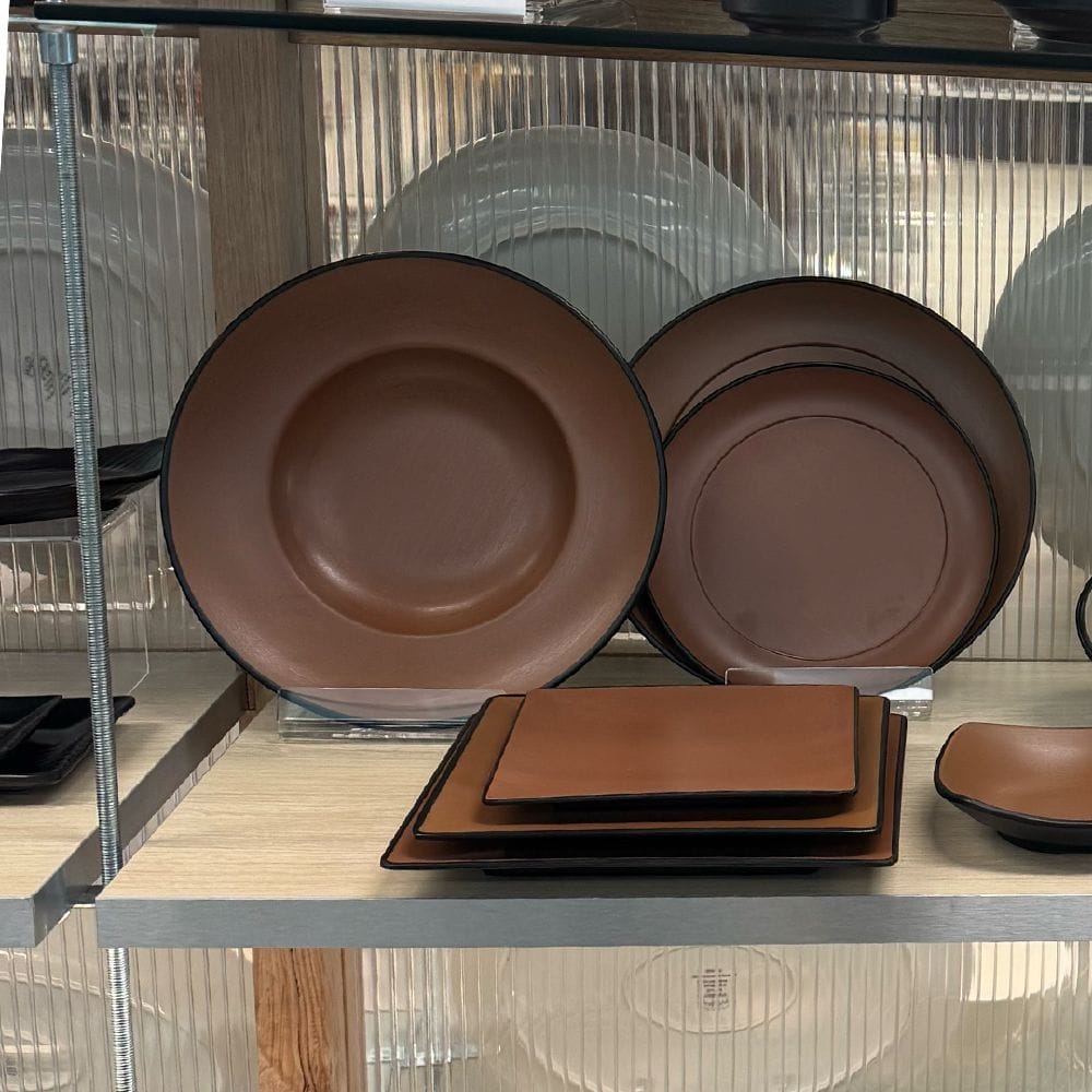 Melamine Round Pasta/Soup Bowl 260mm Brown/Black