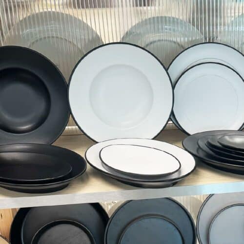 Melamine Round Pasta/Soup Bowl 260mm White/Black