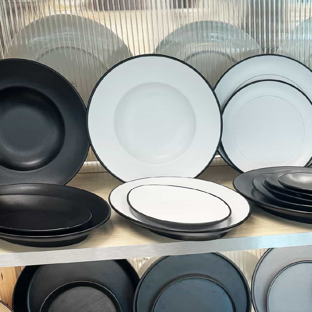 Melamine Round Pasta/Soup Bowl 260mm White/Black