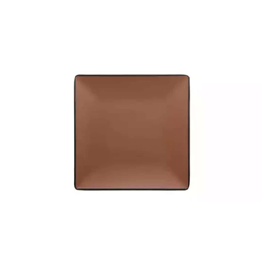 Melamine Square Plate 220mmx220mm Brown/Black