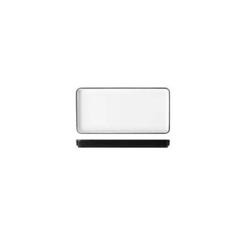 Melamine Rectangular Platter 250mmx120mm White/Black