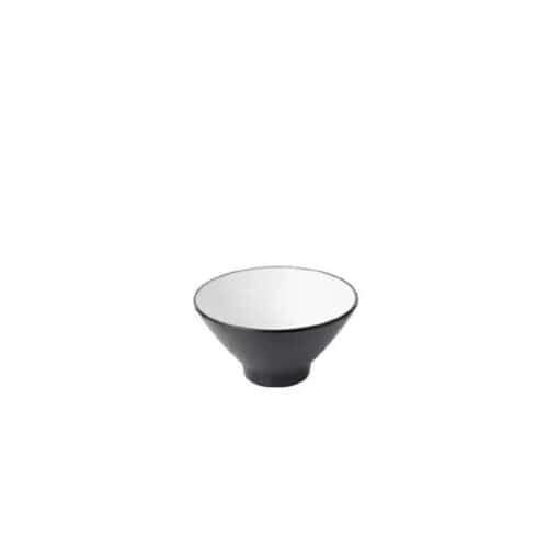 Melamine Round Bowl 550ml V-Shape White/Black