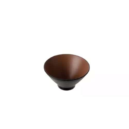 Melamine Round Bowl 920ml V-Shape Brown/Black