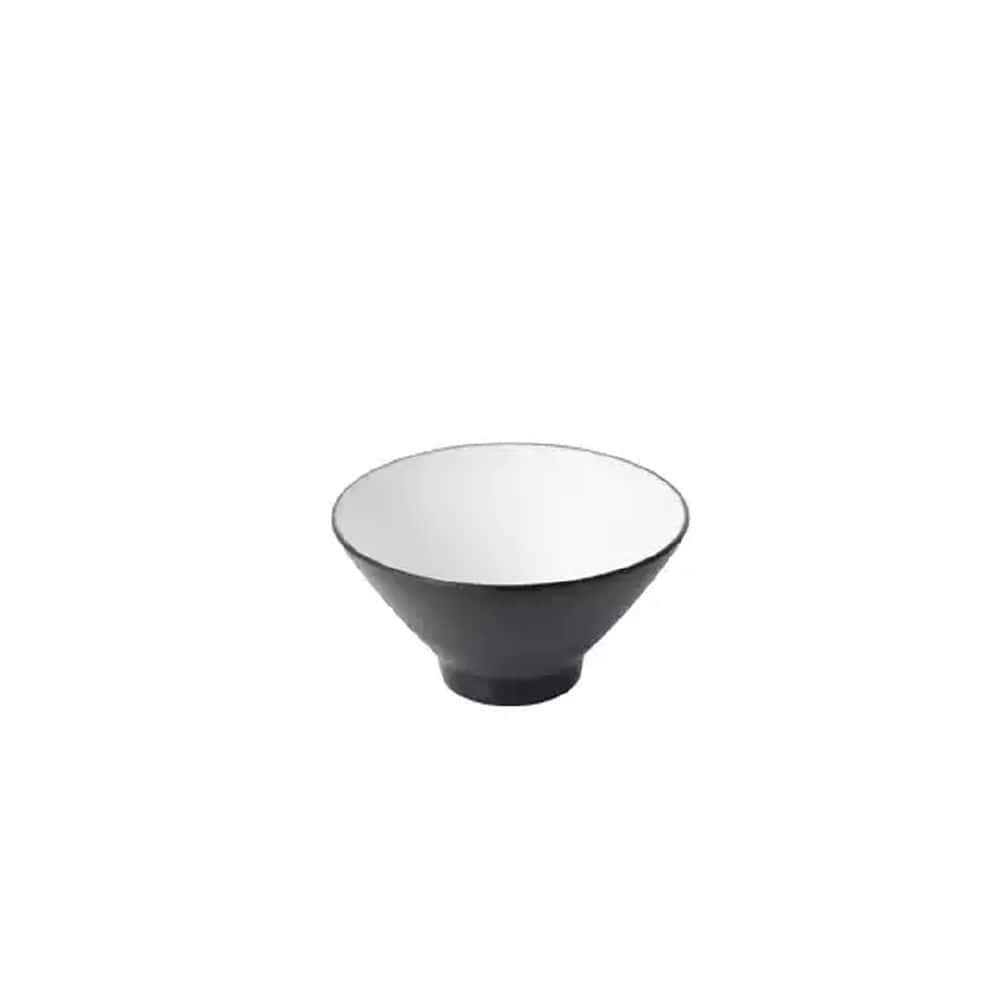 Melamine Round Bowl 920ml V-Shape White/Black