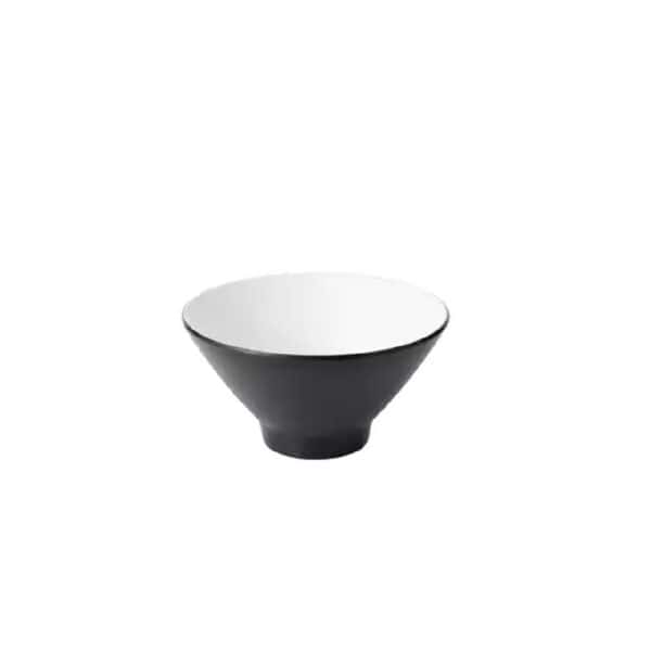TI828404W Melamine Round Bowl 1380ml V-Shape White/Black