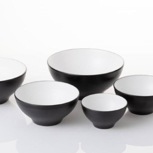 Melamine Noodle Bowl 680ml White/Black