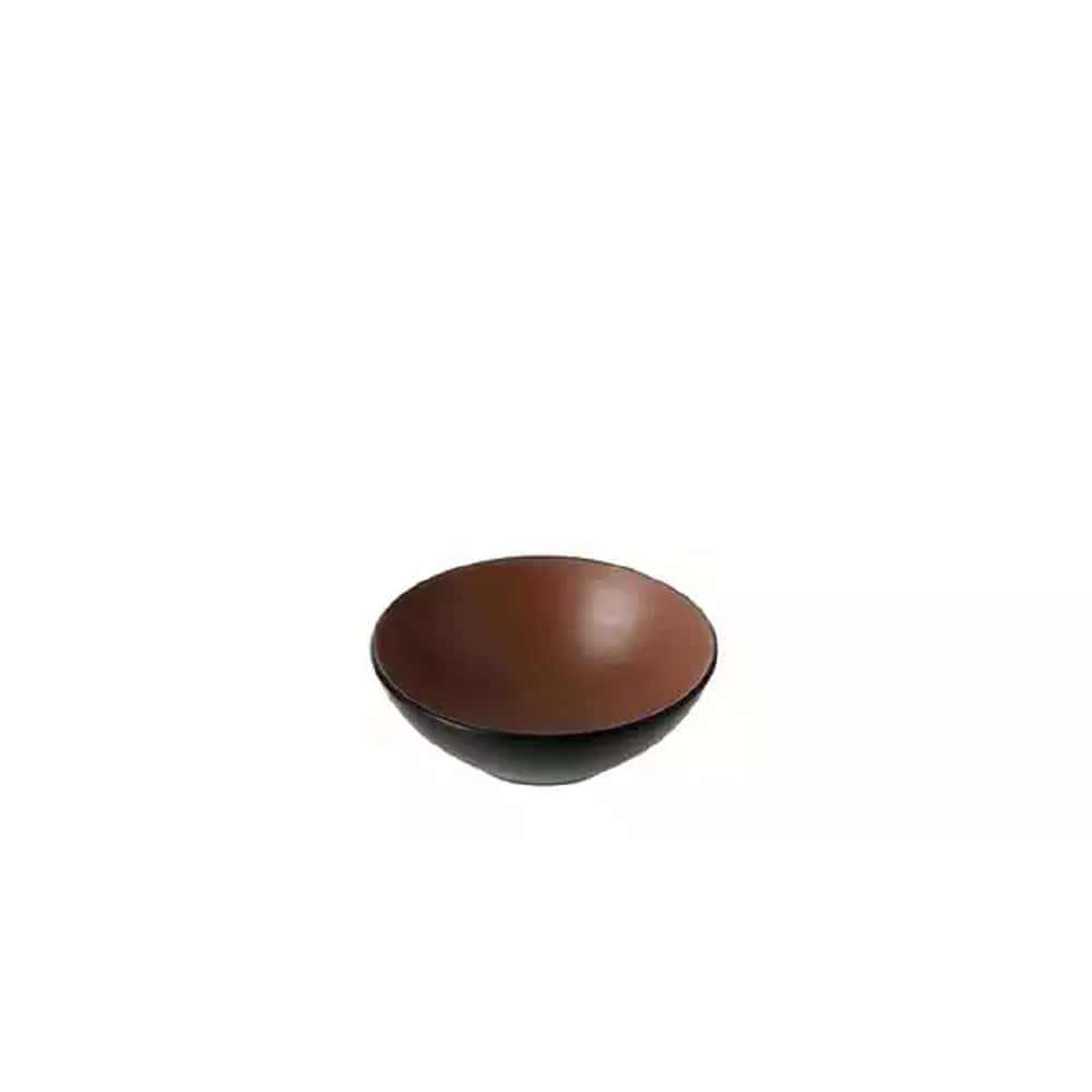 Melamine Round Bowl 560ml Brown/Black