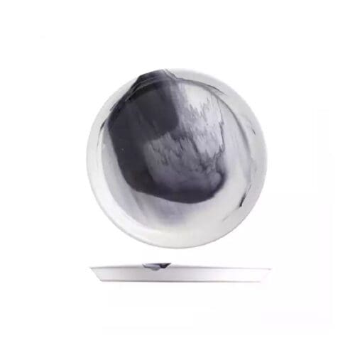 Finn Round Plate Tapered 250mm Pottr - Black Smoke