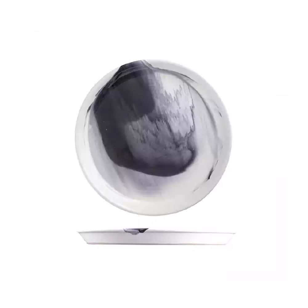 Finn Round Plate Tapered 250mm Pottr - Black Smoke