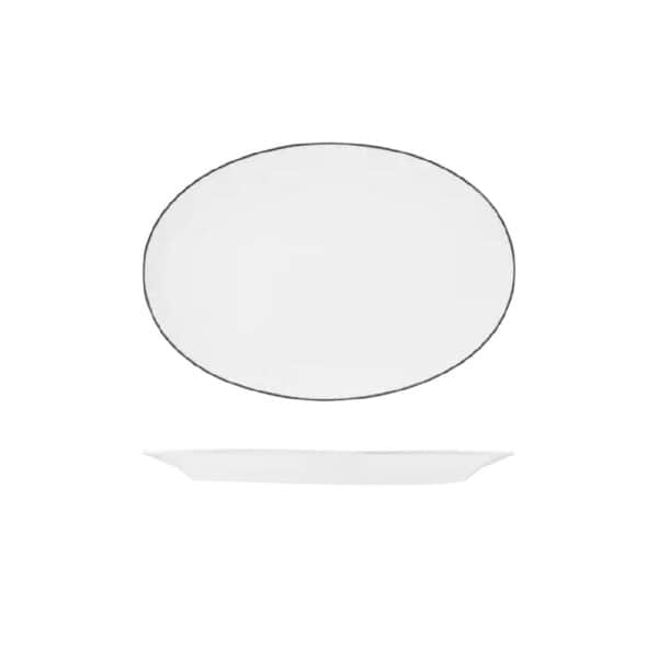 Oval Plate 380mmx265mm w/ Wide Rim Harriette