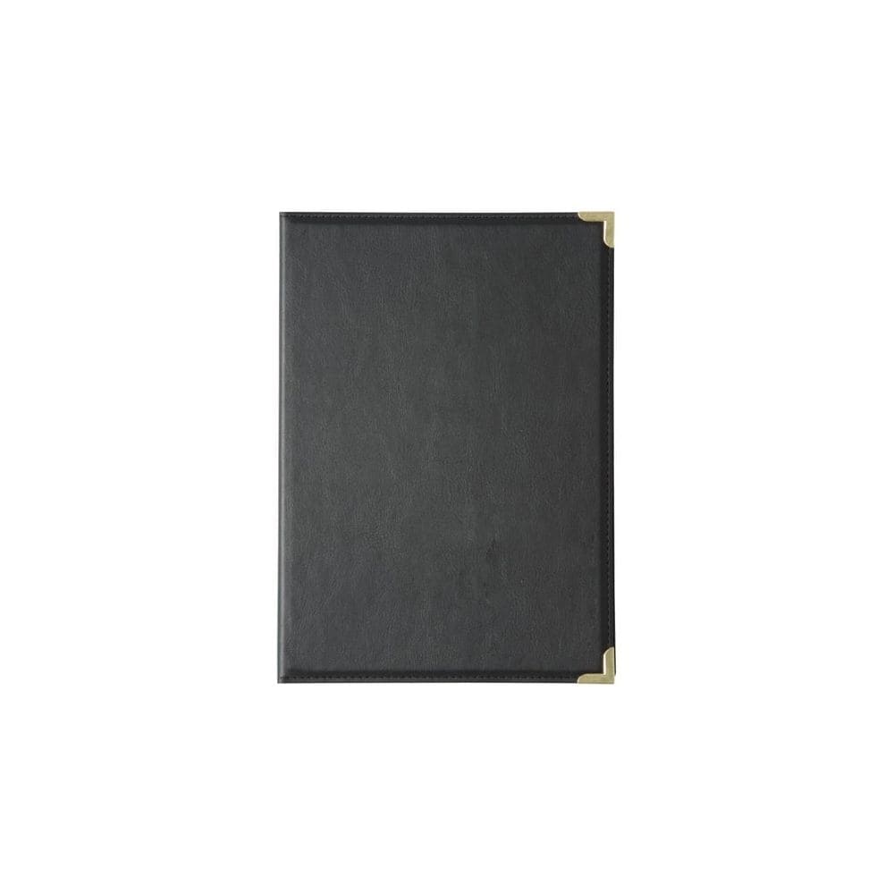 Two Card Menu Holder A4 w/ Leatherette Style Cover Olympia - Black