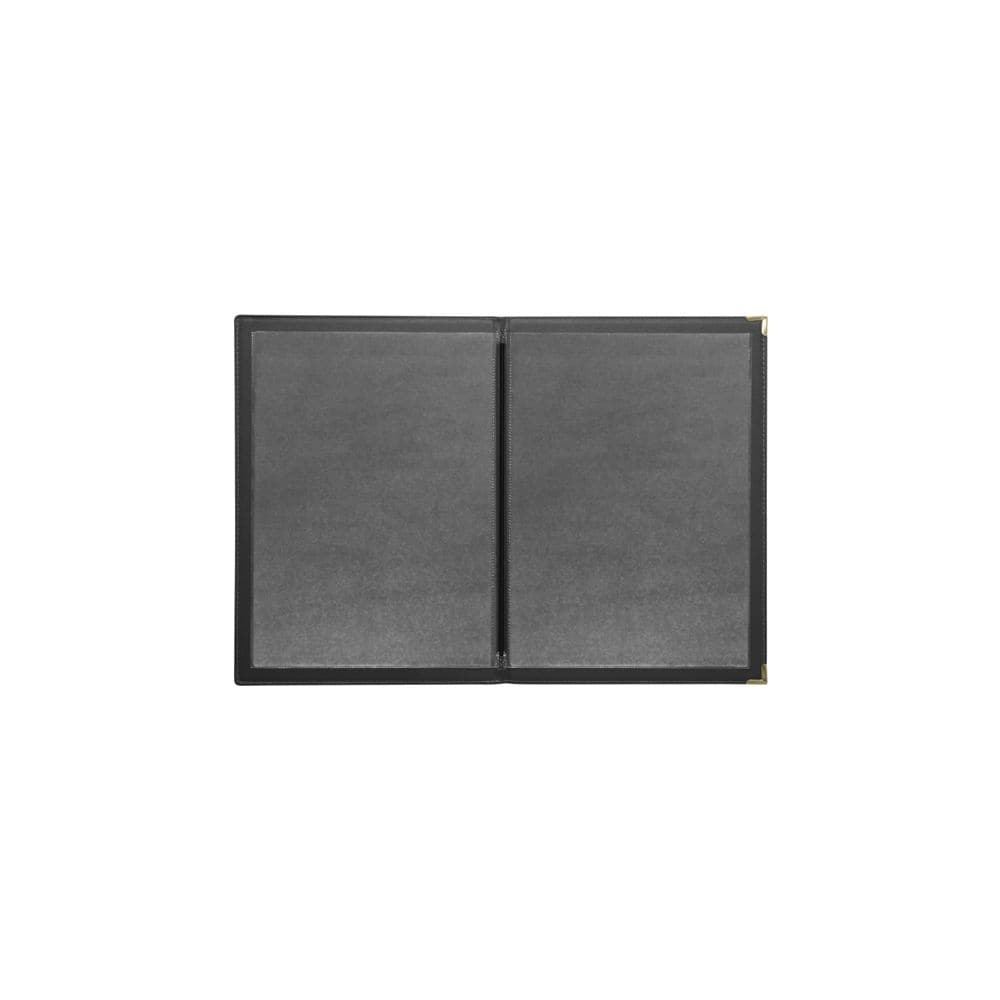 Two Card Menu Holder A4 w/ Leatherette Style Cover Olympia - Black
